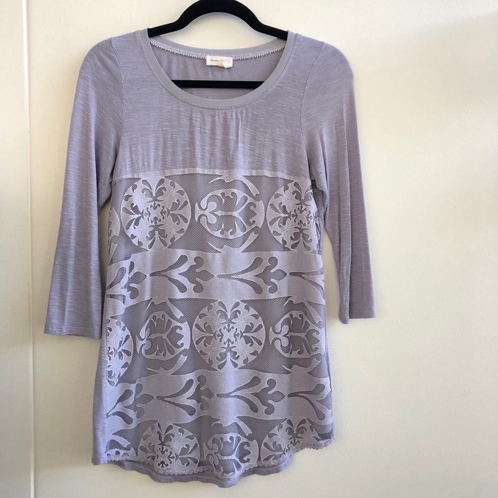 Meadow Rue Lavender Capriccio Eyelet Top